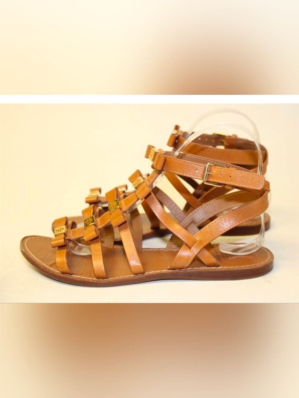 Tory Burch Kira Gladiator Sandals Womens Size 7 M Leather Buckle Strappy Shoes - Picture 8 of 13